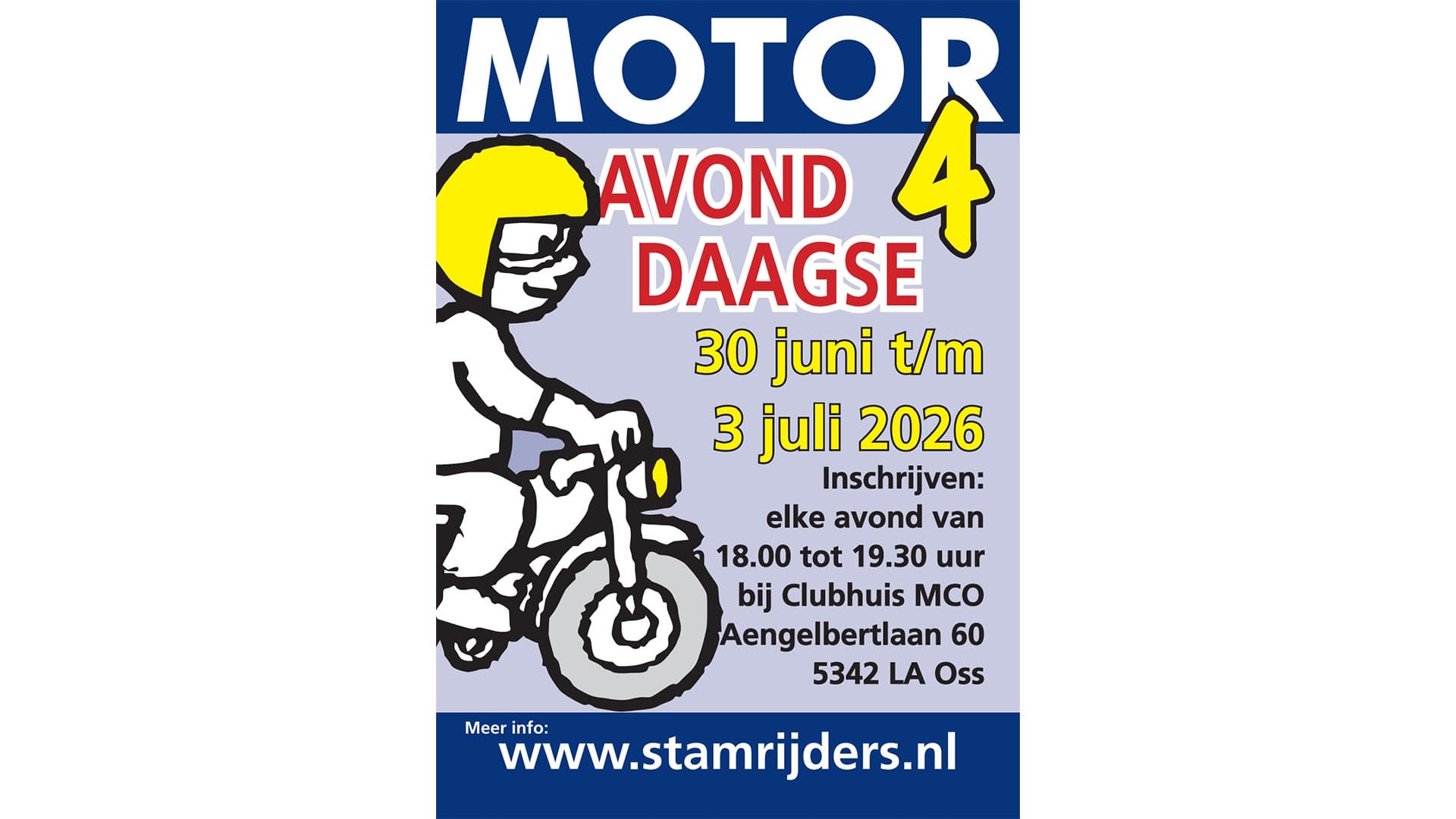 Motoravond 4 daagse - 30 juni t/m 3 juli