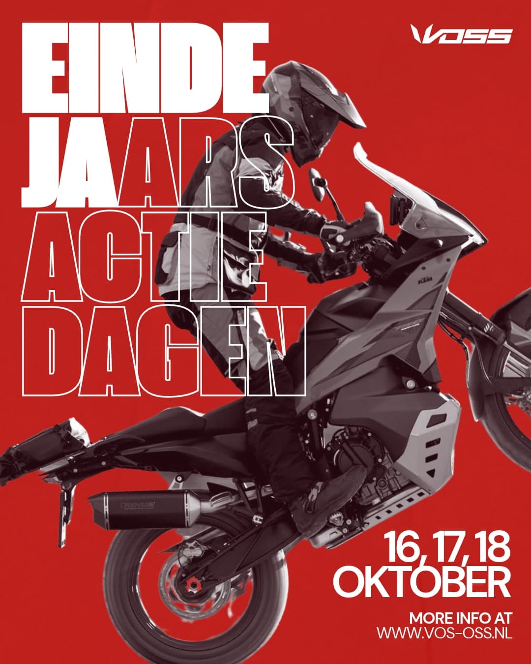 Eindejaarsactiedagen bij Vos Oss Motoren: 16, 17 en 18 oktober